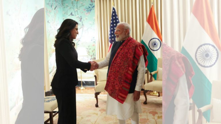 Hindu American Tulsi Gabbard sworn in as US intelligence chief, meets Modi in Washington