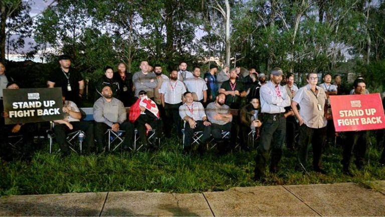 Immigration detention centre employees stage strike over wages and conditions