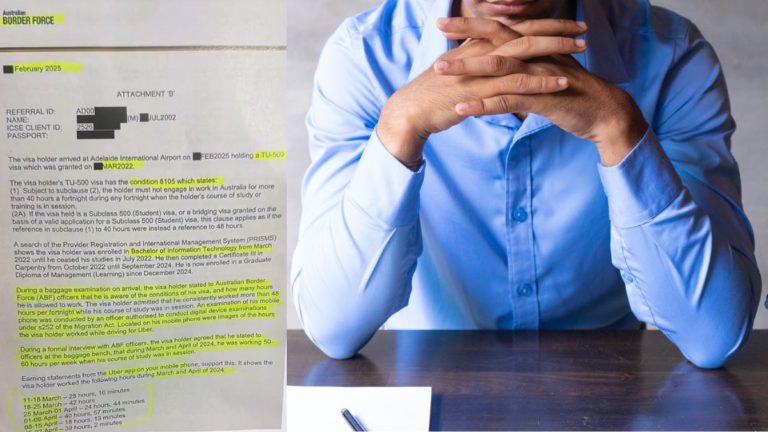 International student’s visa cancelled over illegal excessive work hours