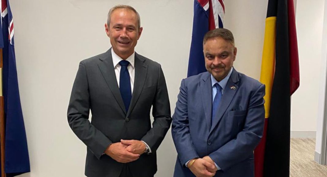 Image: Amarjeet Singh Takhi, Consul General of India to Western Australia and Northern Territories with Roger Cook MLA, Premier of Western Australia (Source: X)