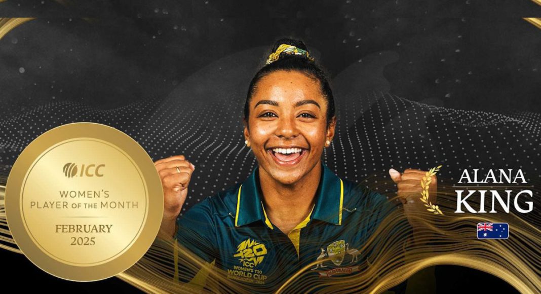Alana King, Women's Player of the Month- Image Source- ICC