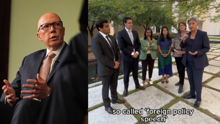 Penny Wong and Tim Watts slam Dutton’s foreign policy for India blindspot in mocking video