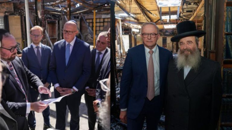 Albanese and Dutton pledge millions to rebuild firebombed Adass Israel Synagogue