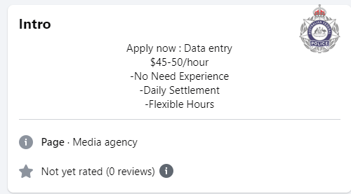 Fake Facebook recruitment page 3