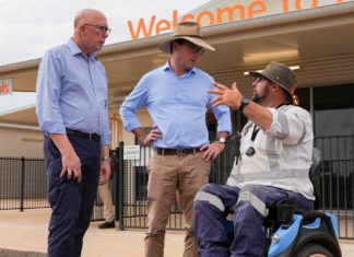 Coalition pledges $10M for weather radar to protect flood-hit Queensland communities Opposition Leader Peter Dutton and Nationals Leader David Littleproud; Image-Source-Supplied-Liberal-Party-handout