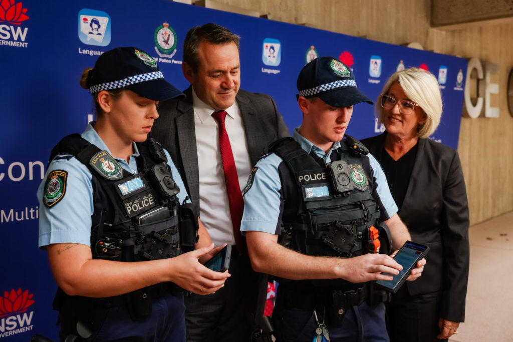 LTR Minister Steve Kamper and Minister Yasmin Catley with police 10