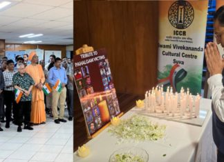 Image: Members of the Indian diaspora and friends from Fiji gathered at the High Commission of India in Suva to pay heartfelt floral tributes and solemnly remember the innocent victims of the tragic terrorist attack in Pahalgam, Kashmir (Source: Facebook - Indian High Commission in Fiji)