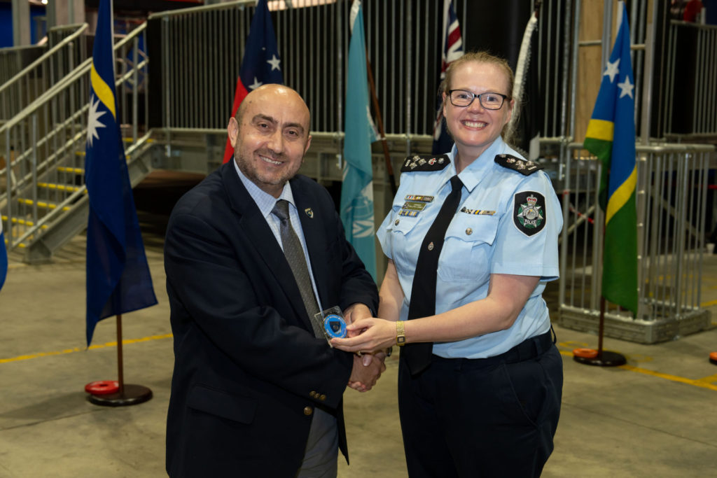 Eyas Mahadeen UN Police Division rep with AFP Commander Phillippa Connell 14