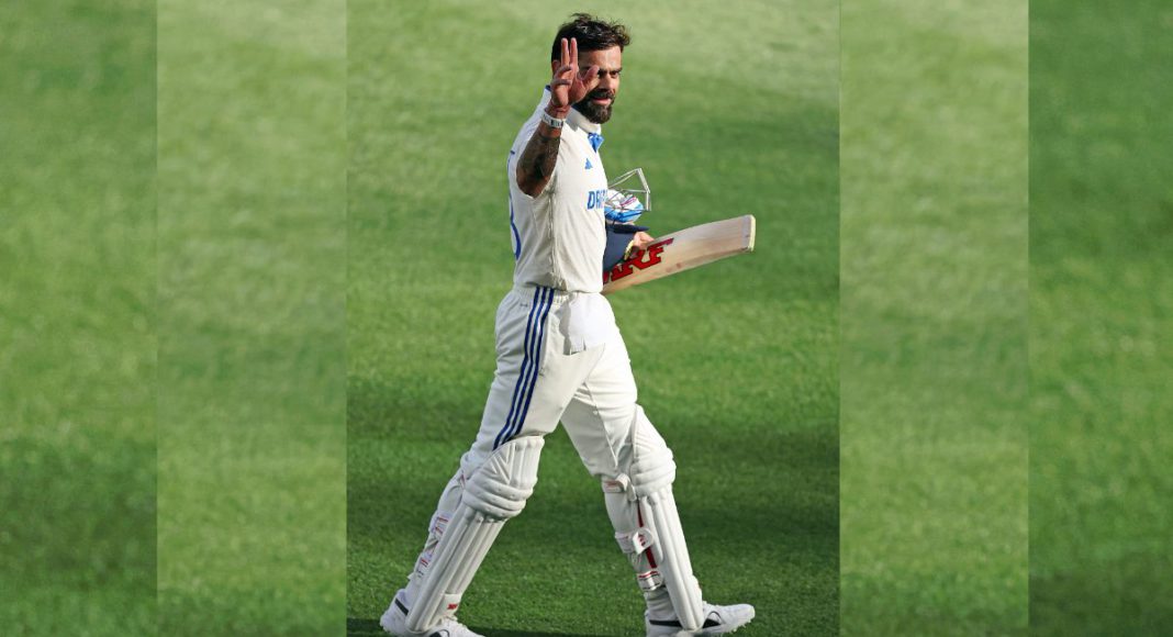 India's Virat Kohli celebrates his century during Day 3 of the first Test match against Australia in the Border Gavaskar Trophy, at Perth Stadium, in Perth on Sunday. (ANI Photo) India's Virat Kohli celebrates his century during Day 3 of the first Test match against Australia in the Border Gavaskar Trophy, at Perth Stadium, in Perth on Sunday. (ANI Photo)