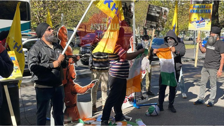 Pakistan-backed Khalistani thugs stage grotesque, flop protest at Melbourne consulate