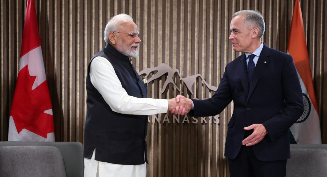 Image: Indian PM Narendra Modi meets Canadian PM Mark Carney (Source: PIB) Indian PM Narendra Modi meets Canadian Prime Minister Mark Carney; Image Source- PIB