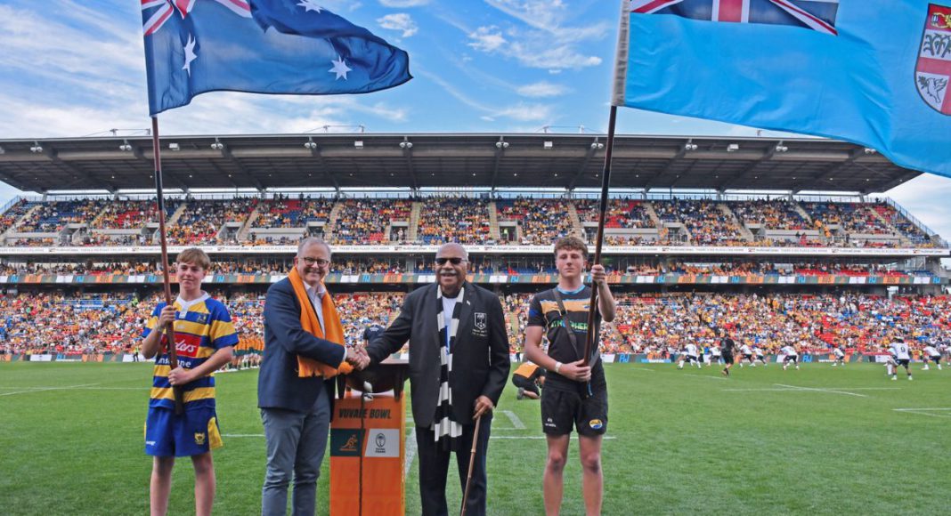 Image: Prime Minister Anthony Albanese with Fiji's Prime Ministers Sitiveni Rabuka (Source: Fiji Government - Facebook)