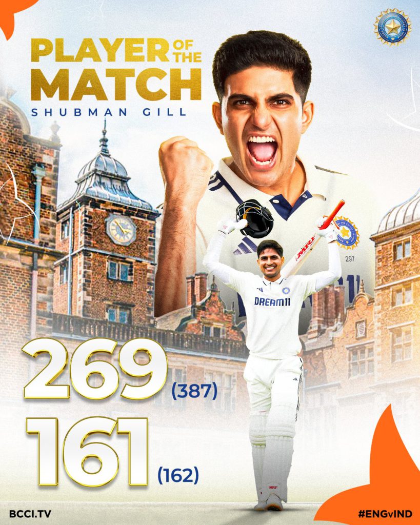 Shubman Gill Image Source BCCI 10 2