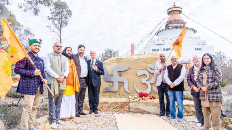 Sri Durga Temple gets ‘Om and Swastika’ installed at Bendigo’s The Great Stupa