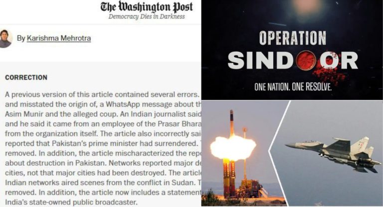 The Washinton Post acknowledges incorrect reporting on Operation Sindoor, apologises to Indian media outlet TV9 Bharatvarsh