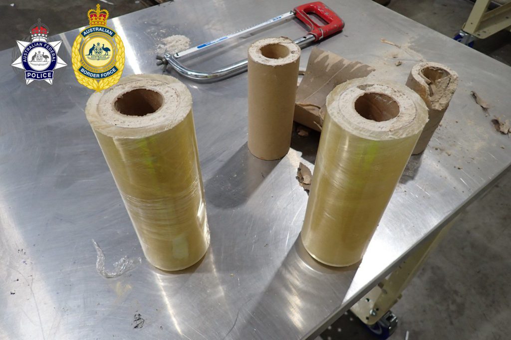 Spring roll shipment hides 900kg of ‘speed’ in plastic film, NSW’s largest drug busts 1 Amphetamine detection Syd III 1