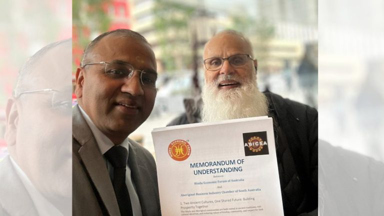 Aboriginal and Hindu business leaders unite Dreaming and Dharma to drive prosperity