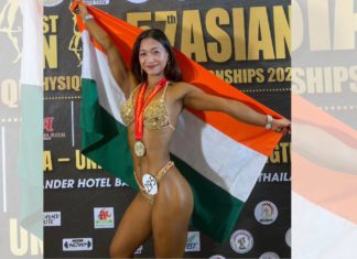 India’s Naji Hillang creates history by winning gold at Asian Bodybuilding Championship