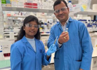 UniSA’s Deepa Nakmode and Prof. Sanjay Garg’s innovation could revolutionise Parkinson’s treatment Image Source- University of SA