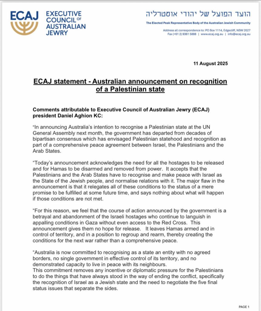 Coalition and Jewish groups condemn Albanese’s plan to recognise Palestinian state at UN 5 image 3 1