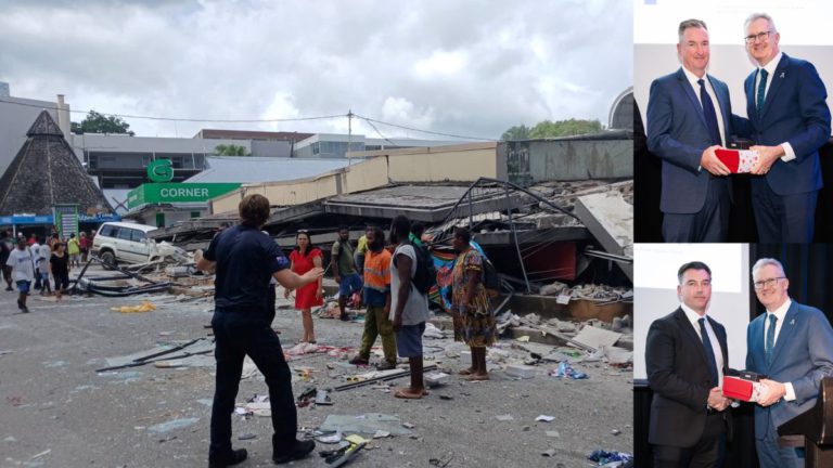 Two AFP officers honoured for bravery during Vanuatu earthquake rescue