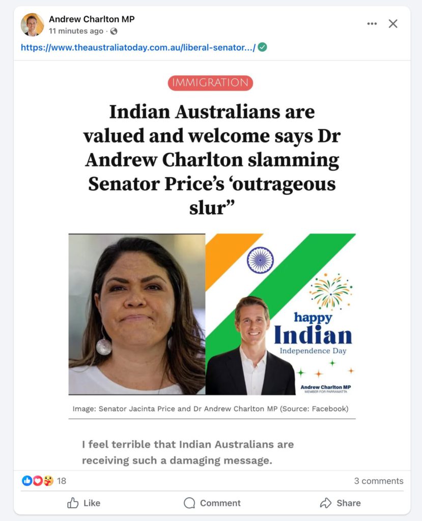 “I don’t believe I have anything to apologise about”: Senator Price on singling out Indian Australians 2 WhatsApp Image 2025 09 04 at 09.06.33 2