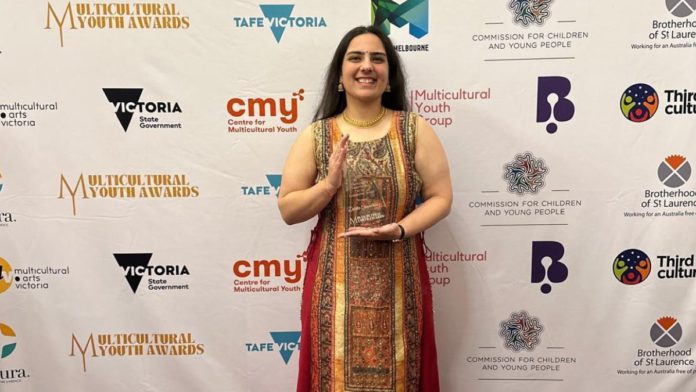 Image: Devika Chaudhary at 2025 Multicultural Youth Awards (Source: Devika Chaudhary - LinkedIn)