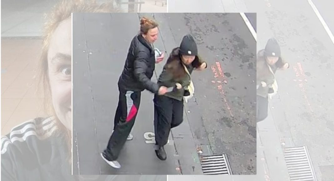 Image: CCTV footage shows the accused, 32-year-old Lauren Darul, running up behind Lai and stabbing her in the chest, causing serious internal injuries that required emergency treatment (Source: 7News screenshot)