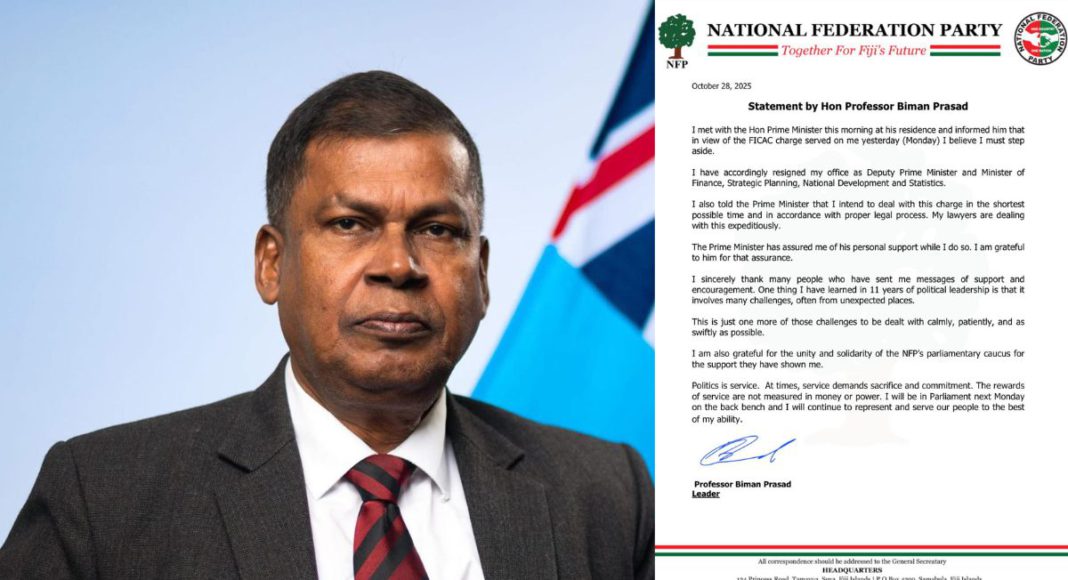 Image:Fiji’s Deputy Prime Minister and Minister for Finance, Strategic Planning, National Development and Statistics, Prof. Biman Prasad (Source: Facebook)