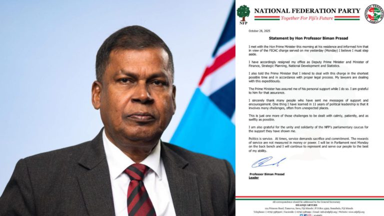 “I must step aside”: Fiji’s Deputy PM Prof. Prasad resigns to deal with FICAC charge swiftly