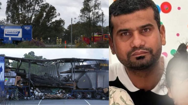 Indian-origin truck driver dies in fiery Hume Freeway crash with parked vehicles