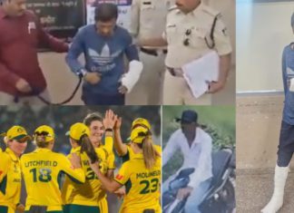 Australian cricketers’ alleged groper suffers broken limbs during arrest in India