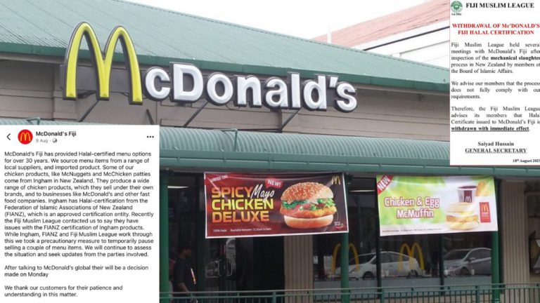 Fiji Muslim League says McDonald’s not Halal despite FIANZ certification