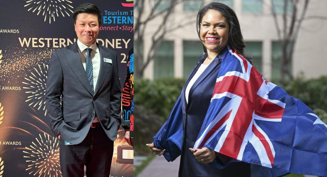 Image: Labor Councillor Michael Ng and Liberal leader Jacinta Price (Source: Facebook)