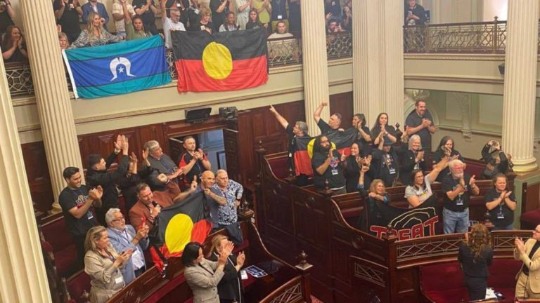 Jacinta Allan makes history with First Peoples Treaty, but Jacinta Price criticises move as ‘middle finger to voters’