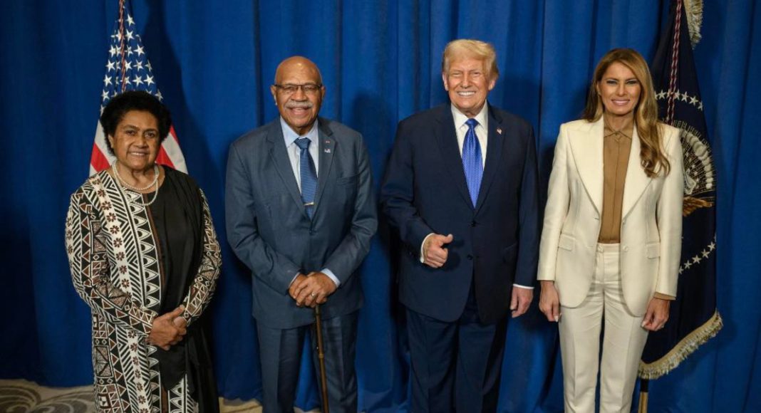 Image: Fiji's Prime Minister Sitiveni Rabuka with US President Donald Trump (Source: Facebook)