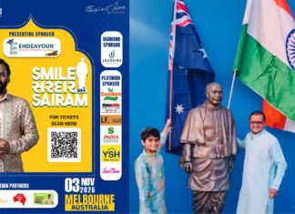 Melbourne to honour India’s Sardar Patel with statue inauguration and “Smile Sardar & Sairam” live event Image Source: The Australia Today