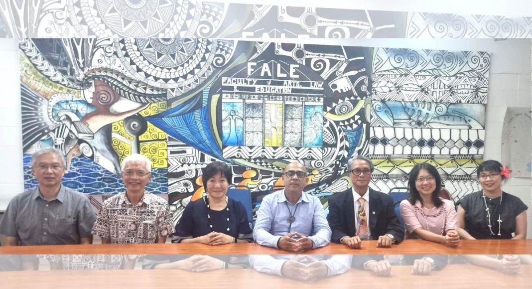 Image: Dr Shailendra Singh, Head of the Journalism Programme, welcomes a high-level delegation from Taiwan’s National Human Rights Commission, including Vice-Chairperson Hui-jung Chi, Commissioner I-chang Hong, Executive Secretary Hsiao-han Tsou and Specialist Yi-ching Tsai. They were accompanied by Ambassador Joseph Chow and Division Director Jason Huang from the Taipei Trade Office in Fiji (Source: Supplied).
