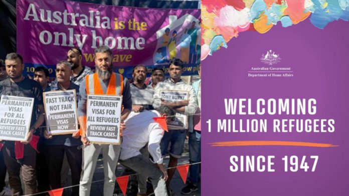 File image: Protest at Tony Burke’s office on 22 September 2024 (Source: Refugee Action Coalition - website)