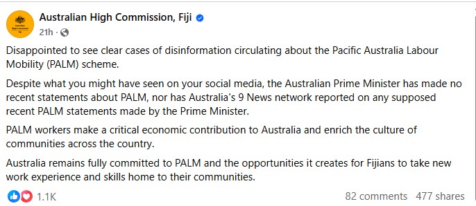 Australia and Fiji dismiss fake social media claims about PALM scheme 1 Screenshot 2025 11 10 090232 1