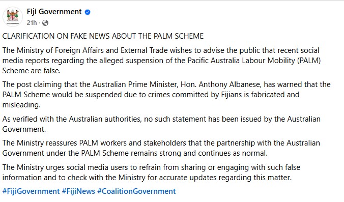 Australia and Fiji dismiss fake social media claims about PALM scheme 2 Screenshot 2025 11 10 090248 2