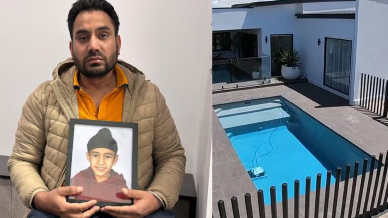 Heartbroken father Talwinder Singh pleads for pool safety after 8-year-old son Gurshabad Singh dies in Shepparton