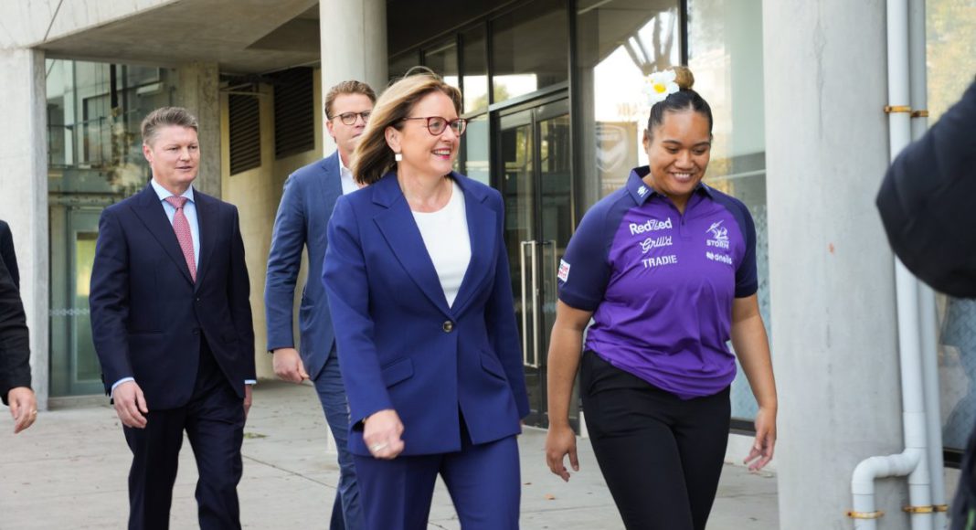 Image: Premier Jacinta Allan has introduced Violence Reduction Unit (VRU) to help stop crime before it starts - keeping kids involved in sports, arts and activities (Source: X)