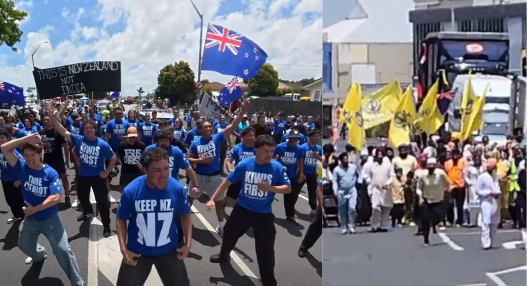 Khalistan supporters confronted by New Zealand patriots