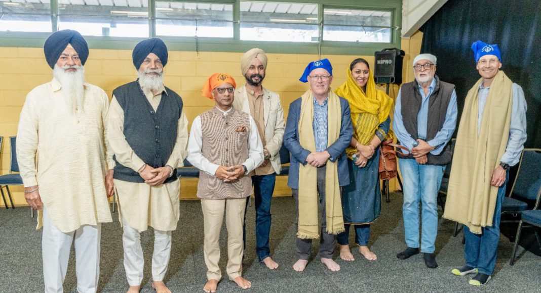 Image: India’s High Commissioner to Australia, Gopal Baglay, paid tribute to the 9th Sikh Guru, Shri Guru Tegh Bahadur Ji, at a solemn gathering marking the 350th Shaheedi Diwas in Canberra on 29 November (Source: Facebook)