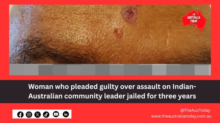 Woman who pleaded guilty over assault on Indian-Australian community leader jailed for three years