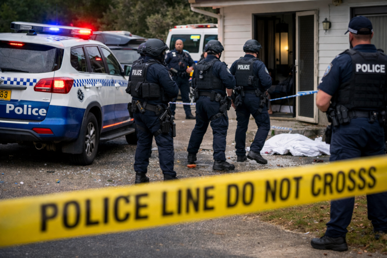 Knife rampage ends in fatal police shooting after woman stabbed and officers attacked in NSW