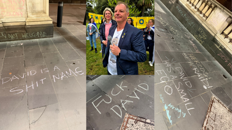 ‘Extremists hijacking Melbourne’: Liberal MP David Southwick blasts Allan government for vile graffiti at Victorian Parliament