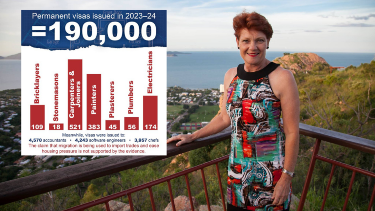 Pauline Hanson claims Australia ‘drowning’ in unskilled migration