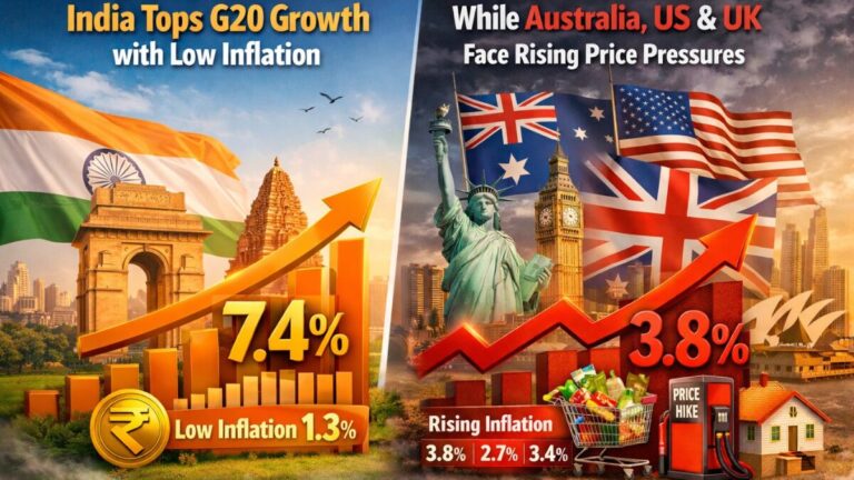 India tops G20 growth with low inflation, while Australia, US, and UK face rising price pressures